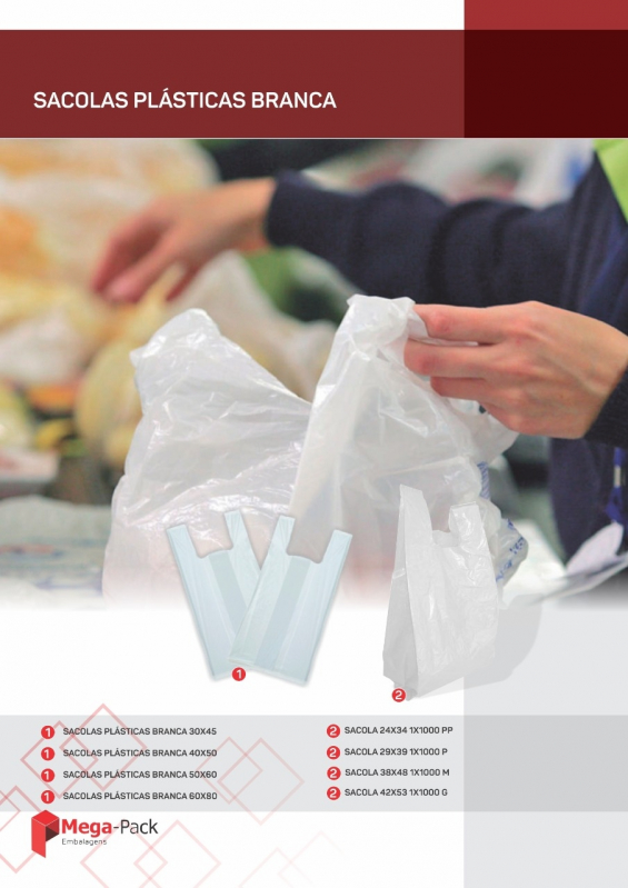 Sacolas Plásticas Descartáveis Alagoinhas - Sacola Plástica Supermercado